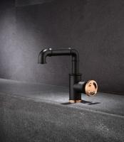 China Industrial Style vanity Faucets black colour cold hot water wholesale price factory