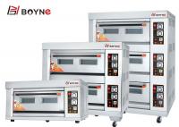 China Three deck Six Trays Gas Oven Bakery Pizza Oven With Stone For Restaurant factory