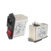 Quality IEC C14 Inlet EMI Filter Red Switch Power EMI Filter For Commercial Electrical for sale