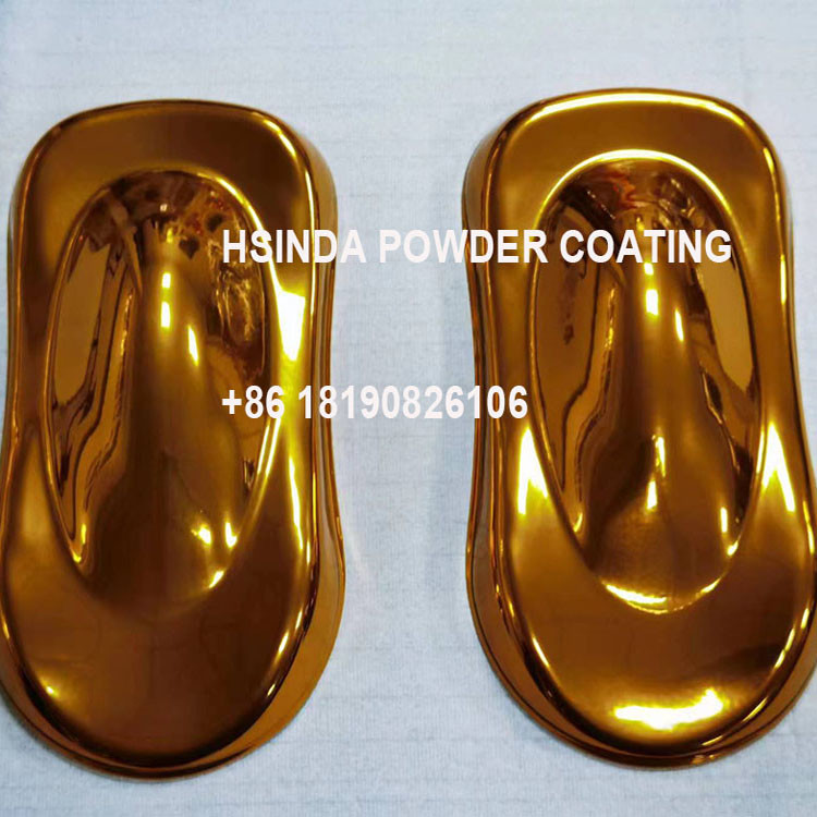 China Chrome Gold Color Shining Glitter Electrostatic Spray Paint Powder Coating for sale