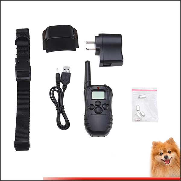 China 300M Stop Dog Barking Collar LCD Mode Display Remote Control Pet Trainer Kit factory