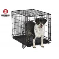 China Foldable ODM Metal Dog Cage With ABS Tray black powder coating for sale