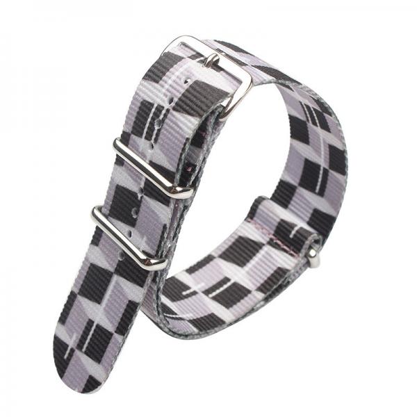 Quality Nato Style Nylon Strap Watch Bands , 20mm Lady Watch Strap Print Pattern for sale