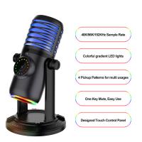 China Streaming Podcast Condenser Mic USB RGB Gaming Microphone for Laptop PC PS4 PS5 factory
