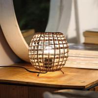 China small Creative rattan ball table lamp Rattan art rattan woven bedroom decorative table lamp factory
