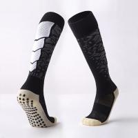 China Fabric Soccer Grip Socks Soft Polyester fabric black football grip socks factory