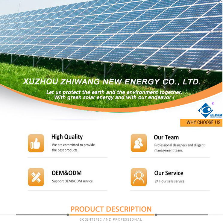 High Efficiency Mono Photovoltaic Solar Panel for Home Solar Electricity Energy System ZW-250W