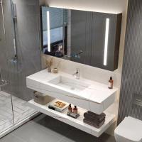 Quality Oem Bathroom Vanity Units Sintered Stone Countertop Basin Led Mirror Storage for sale
