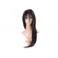 China Smooth Feeling Human Lace Front Wigs With Bangs Dark Brown Lustrous Long Lasting factory