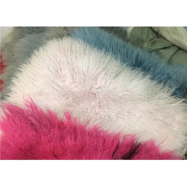 Quality Home Genuine Mongolian Lamb Rug (2' x 4') Fur Throw Natural Fur Accent for Chair for sale