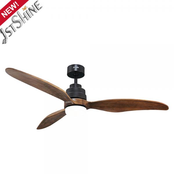 Quality Bedroom Comfortable 3 Blade Wood Ceiling Fan 60 Inch Remote Control for sale