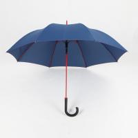 China Blue Junior Golf Umbrella , Custom Made Umbrella With Curved Wooden Handle factory