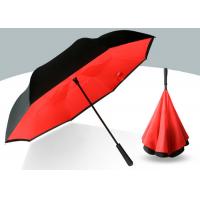 Quality 190T Pongee Adults Reverse Inverted Umbrella Colorful For Rain Shine Weather for sale
