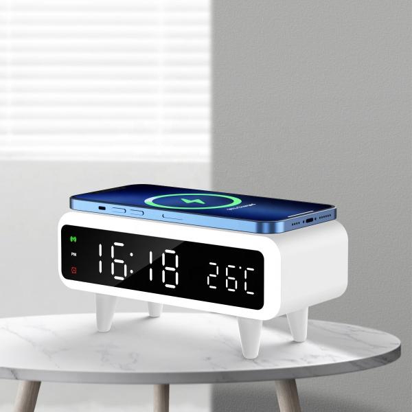Quality LED Display Qi Wireless Alarm Clock , Compatible Qi Enabled Wireless Charger for sale