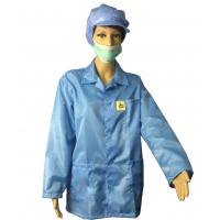 Quality Static Dissipative ESD Jackets 2.5mm Grid White And Blue For EPA Clean Room for sale