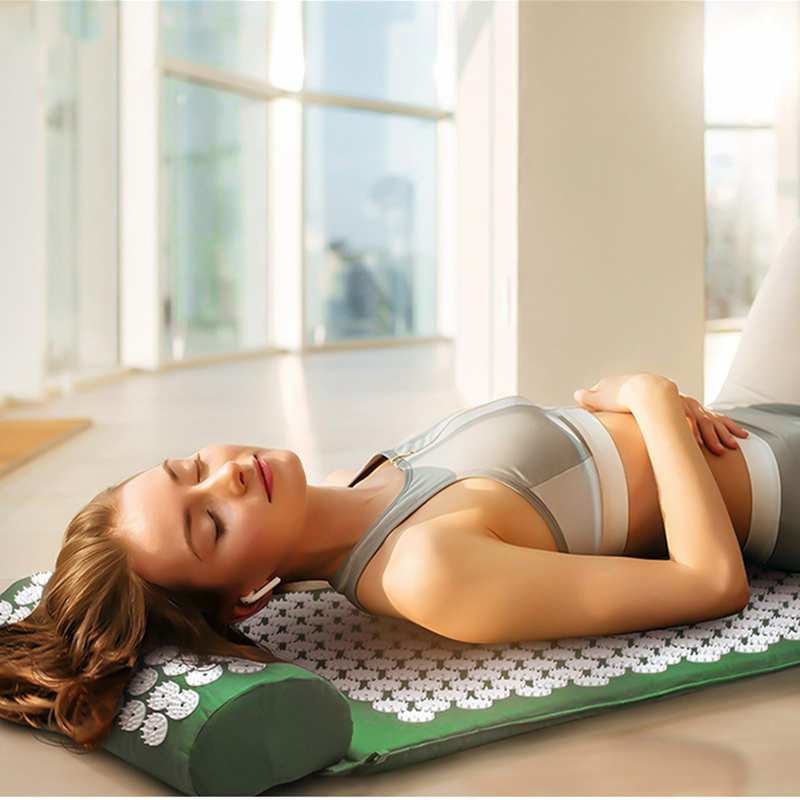 China Lotus Acupressure Massage Mat Anti Stress Needle Massager With Pillow factory