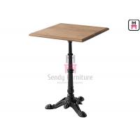 Quality Solid Wood Top Restaurant Dining Table 3 / 4 Feet Casting Iron Tiger Paw Design for sale