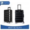 China Deep Drawn Aluminum Cabin Luggage , Aluminum Travel Suitcase With Leather Strips factory