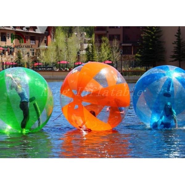 Quality Durable 1.0mm PVC Inflatable Water Ball Large Transparent Multicolored Strips for sale