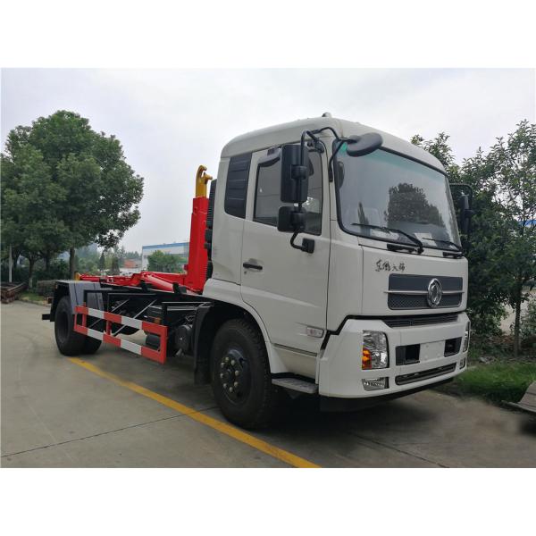 Quality Dongfeng Hook Lift Garbage Truck , 12 Tons 12cbm Roll Off Container Garbage Truck for sale
