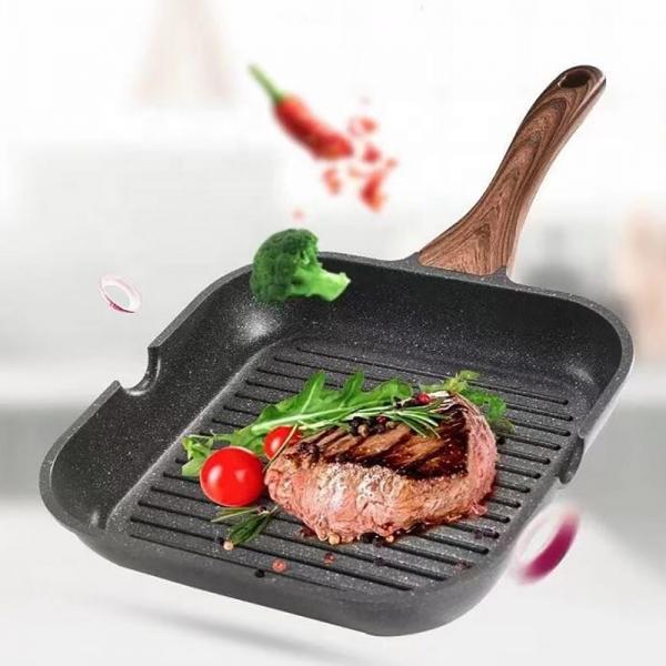 Quality Wholesale Hot Selling Cooking Kitchen Cookware Aluminum Steak Pan Non-stick Skillet Grill Pan Induction Frying Pan for sale