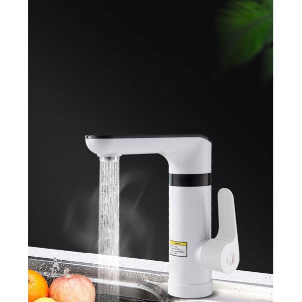 Quality White Cold And Hot Electronic Bathroom Faucet Tap Anti Splash 150L for sale