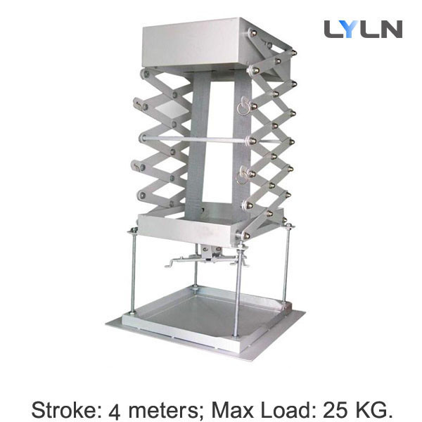 Quality 25KG Max Load Motorized Projector Lift 4m Stroke With Advanced Synchronous Motor for sale