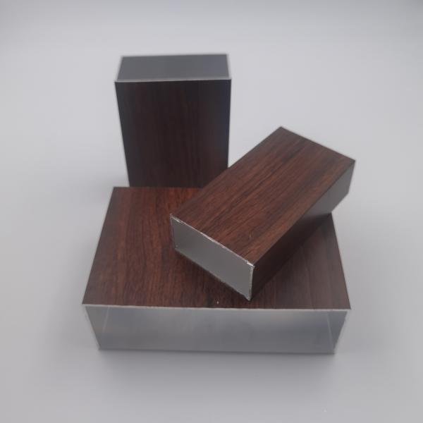 Quality Wood Grain Aluminium Tube Profiles Extruded Aluminum Rectangular Tubing for sale