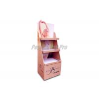 Quality Degradable Pink Cardboard Floor Display Stands Glossy Laminated For Body Lotion for sale