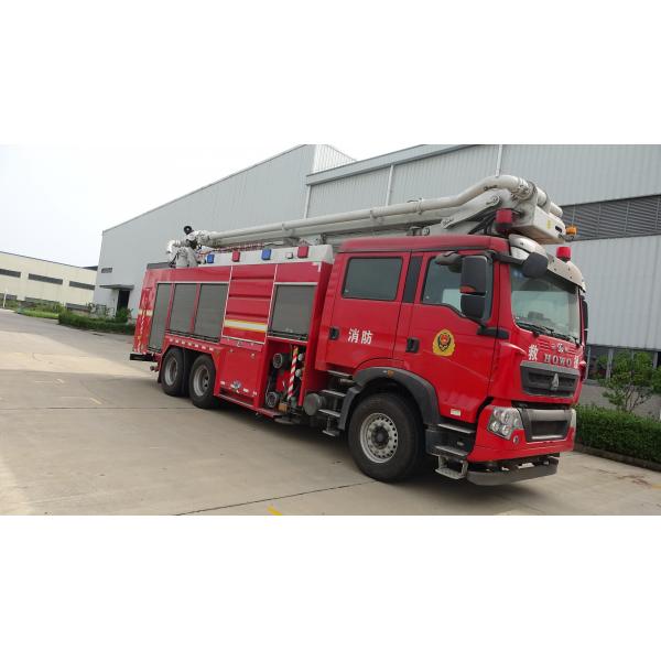 Quality SINOTRUK 440hp Water Tower Fire Truck With 3 Axles 32M Telescopic Boom for sale