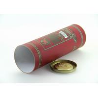 China Embossing Print Paper Wine Tube Packaging Tin Lid Cardboard Cans for sale