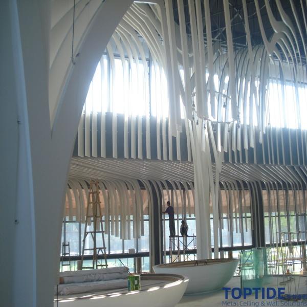 Quality Aluminium Customized Curved Baffle Ceiling System Interior Architectural Linear for sale