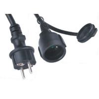 China Two Prong Waterproof Extension Cord Schuko CEE7 / 7 With Protection Cover Socket factory