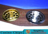 China Copper Color Poker Table Accessories , Windproof Stainless Steel Ashtray factory