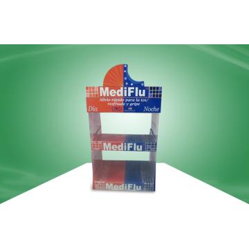 Quality Healthcare Vitamin Cardboard Counter Display With PET Cover To Avoid Thieves for sale