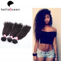 Quality 10" - 30" Indian Virgin Hair Natural Black Remy Hair Curly Wave Weaving for sale