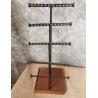 China 5 Rods Earring Metal Table Top Display Stands With Wooden Base For Grocery factory