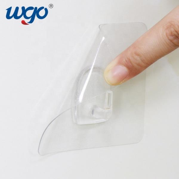 Quality WGO Self Adhesive PC clear coat hook Heavy Duty For Hanging Coat Towel Kitchen for sale