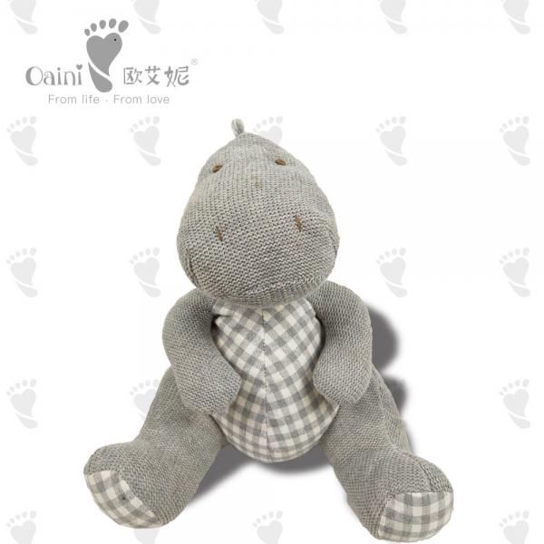Quality PP Cotton Stuffed Plush Toy Non Toxic 100% Polyester Grey Dinosaur Plush 28cm for sale