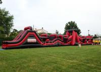 China Super Explorer Inflatable Obstacle Course Red Color Double Stitching factory