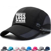 Quality Custom Logo Imprint Unstructured Outdoor Sports Mesh Caps Quick Dry Baseball Hat for sale