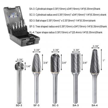 Quality CARBIDE BURRS SETS/KITS END CUT CLYDRICAL DOUBLE CUT ROTARY FILE ROUND TREE for sale