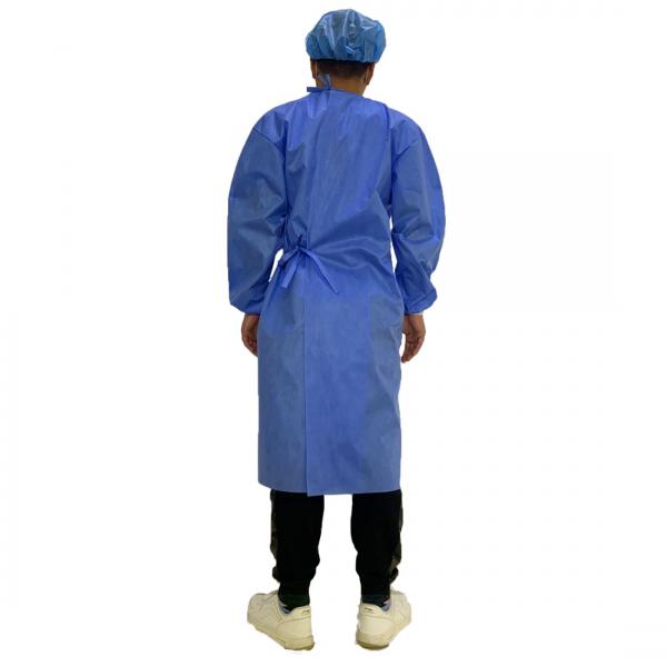 Quality Breathable Safety Caring Disposable Surgical Gown Blue SMS Surgical PPE Gown for sale