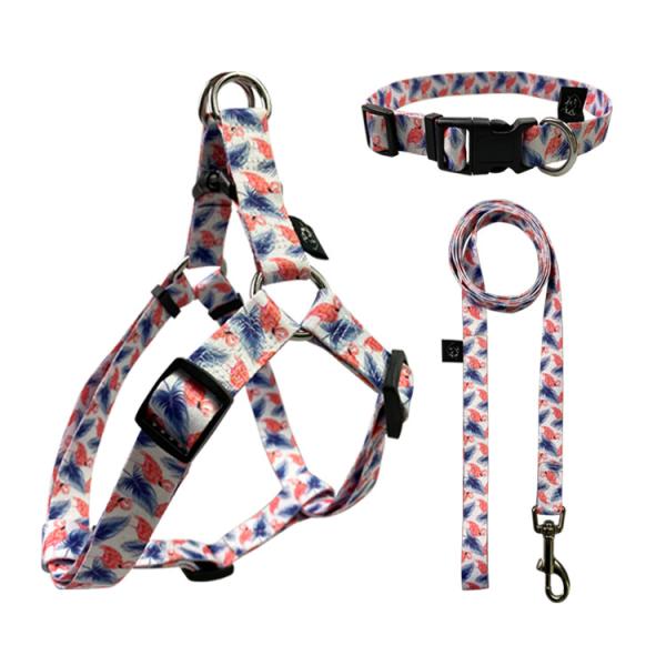 Quality Custom Logo Hunter Dog Leashes Cute Soft Flamingo Style Polyester for sale