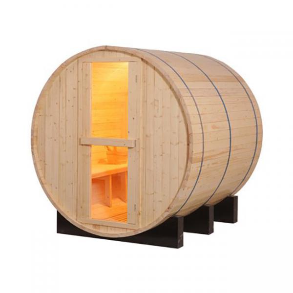 Quality 4.5kw Family 4 - 6 Person Wood Barrel Sauna Room Outdoor for sale