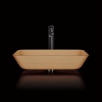 Quality Rectangular Above Counter Bathroom Sink Bowls Brown Glass Vessel Tasteful Acid for sale