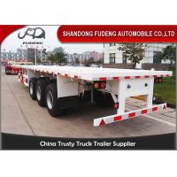 China Tri - Axle Flatbed Container Trailer Mechanical Suspension 30-80 Tons Payload factory