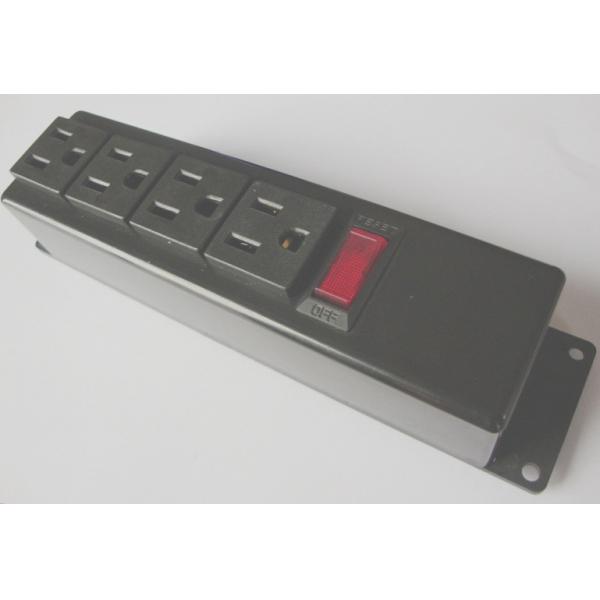 Quality Metal Black PDU Power Distribution Unit 4 Way Multi Plug Socket With On Off  Switch for sale