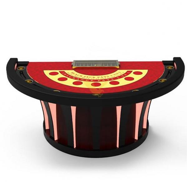Quality 86 Inch Luxury Gambling Poker Table Custom Blackjack Table With Chip Tray for sale