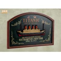 China Memorial Titanic Wall Decor Wooden Wall Plaques Resin Cruise Ship Antique Wood Pub Sign for sale
